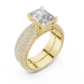 Luxe Emerald Cut Diamond Engagement Ring | Double Halo Gold Ring
