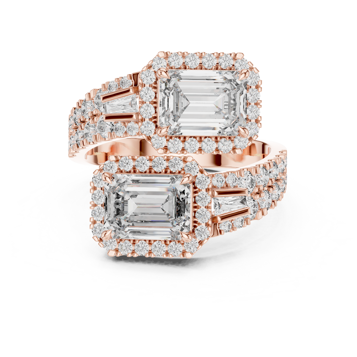 Emerald-Cut Lab Grown Diamond Halo Ring