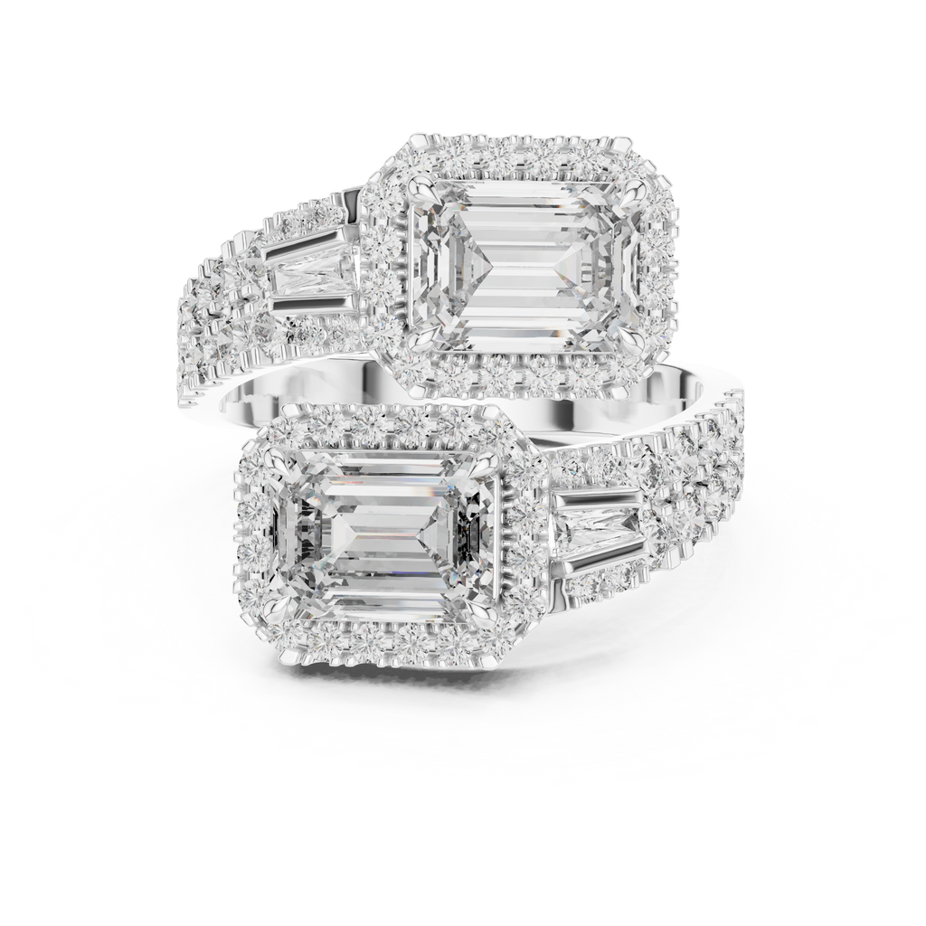 Emerald-Cut Lab Grown Diamond Halo Ring