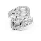 Emerald-Cut Lab Grown Diamond Halo Ring