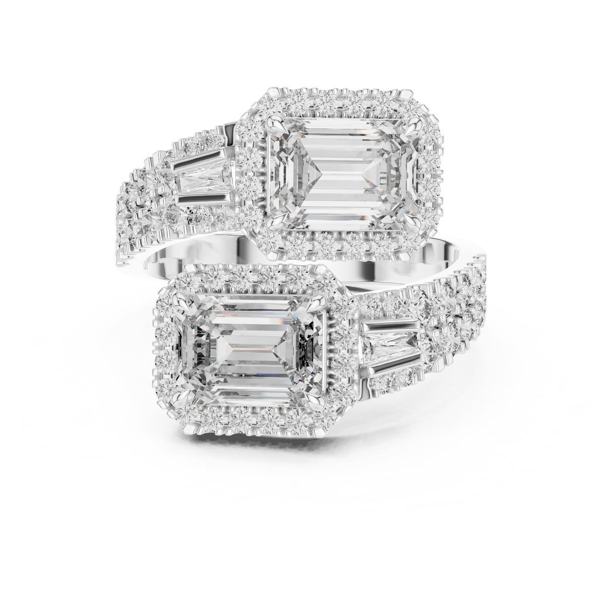 Emerald-Cut Lab Grown Diamond Halo Ring