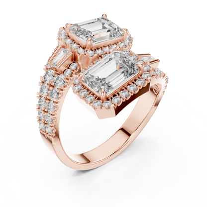 Diamond Engagement Ring | Double Halo Gold Ring