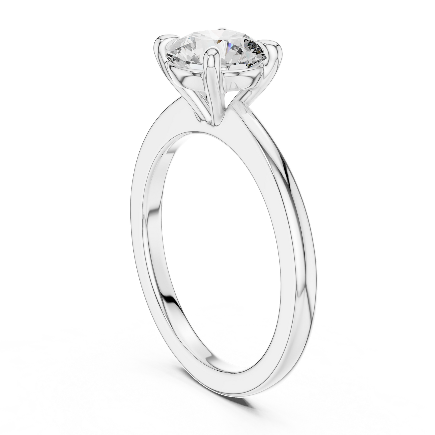 Classic Round Cut Solitaire Engagement Ring.