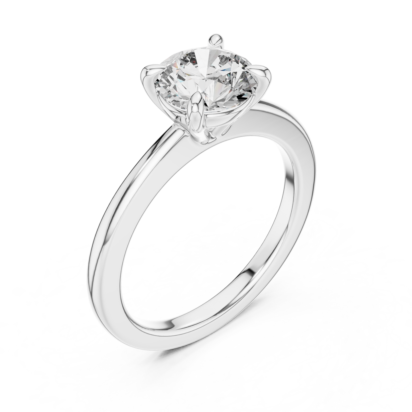 Classic Round Cut Solitaire Engagement Ring.