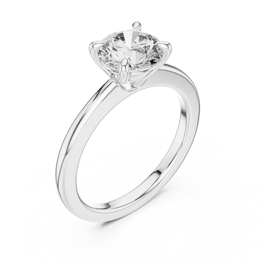 Classic Round Cut Solitaire Engagement Ring.