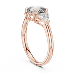 Brilliant Cushion Cut Ring with Trillion-Cut Accent Stones