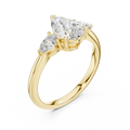Brilliant Pear-Shaped Center Stone with Matching Tapered Accents