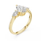Brilliant Pear-Shaped Center Stone with Matching Tapered Accents
