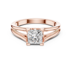 Cushion Cut Lab Grown Diamond Split Shank Engagement Ring
