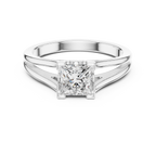 Cushion Cut Lab Grown Diamond Split Shank Engagement Ring