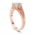 Square Cut Diamond Ring with Ornate Antique-Style Setting