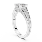 Square Cut Diamond Ring with Ornate Antique-Style Setting