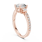 Round Brilliant Center with Trillion Accents and Diamond Shank