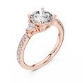 Round Brilliant Center with Trillion Accents and Diamond Shank