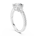 Round Brilliant Center with Trillion Accents and Diamond Shank