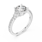 Round Brilliant Center with Trillion Accents and Diamond Shank