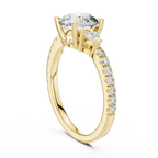Round Brilliant Center with Trillion Accents and Diamond Shank