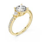 Round Brilliant Center with Trillion Accents and Diamond Shank