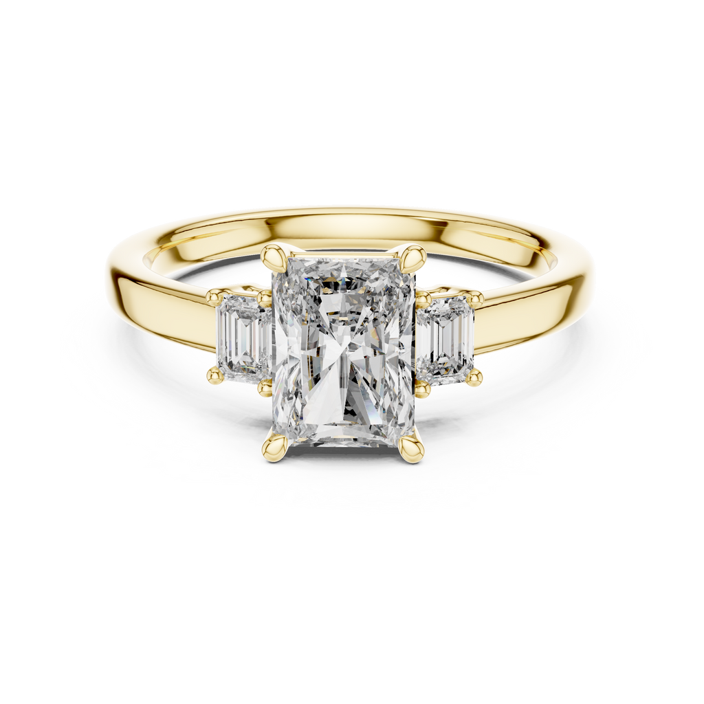 Regal Emerald-Cut Lab Grown Diamond Three-Stone Ring