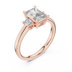 Radiant Center Stone with Tapered Emerald-Cut Accents