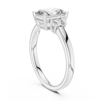 Radiant Center Stone with Tapered Emerald-Cut Accents