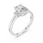 Radiant Center Stone with Tapered Emerald-Cut Accents