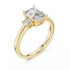 Radiant Center Stone with Tapered Emerald-Cut Accents