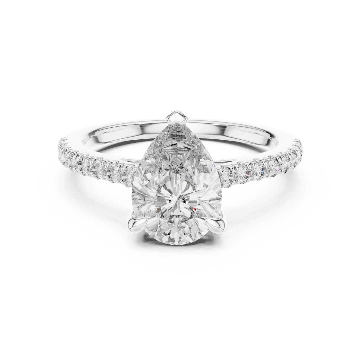 Pear Radiance Lab Grown Diamond Solitaire Engagement Ring
