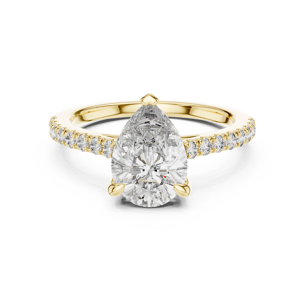 Pear Radiance Lab Grown Diamond Solitaire Engagement Ring