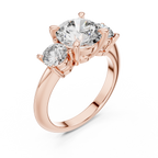 Brilliant Round Diamond Three-Stone Ring with Polished High-Shine Finish