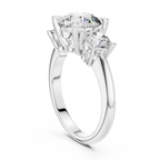 Brilliant Round Diamond Three-Stone Ring with Polished High-Shine Finish