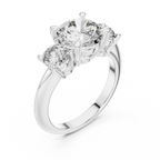 Brilliant Round Diamond Three-Stone Ring with Polished High-Shine Finish