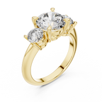 Brilliant Round Diamond Three-Stone Ring with Polished High-Shine Finish