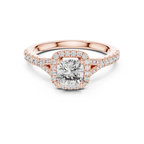 Radiant Embrace Lab Grown Diamond Halo Engagement Ring