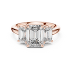 Grand Baguette Lab Grown Diamond Three-Stone Ring.