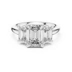 Grand Baguette Lab Grown Diamond Three-Stone Ring.