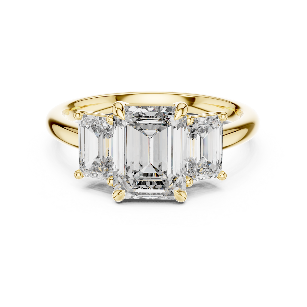 Grand Baguette Lab Grown Diamond Three-Stone Ring.