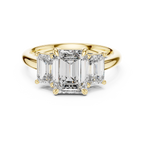 Grand Baguette Lab Grown Diamond Three-Stone Ring.