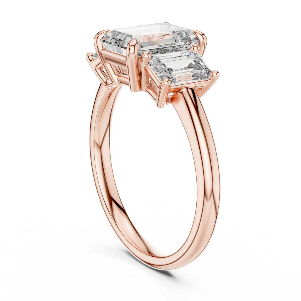 Classic Emerald-Cut Center with Matching Tapered Side Diamonds