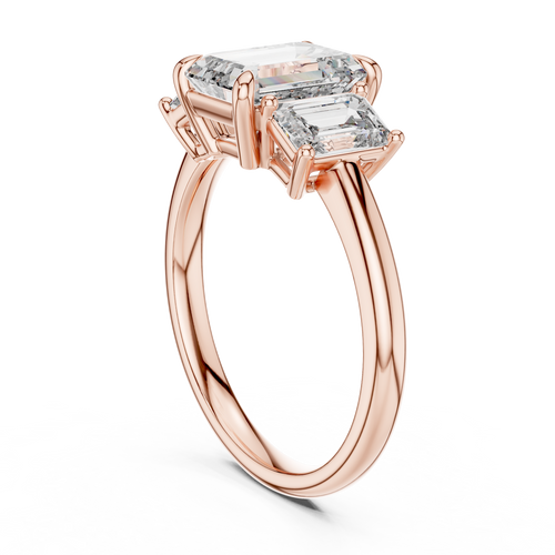 Classic Emerald-Cut Center with Matching Tapered Side Diamonds