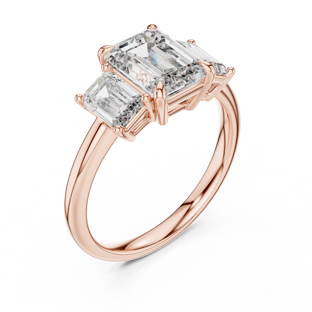 Classic Emerald-Cut Center with Matching Tapered Side Diamonds