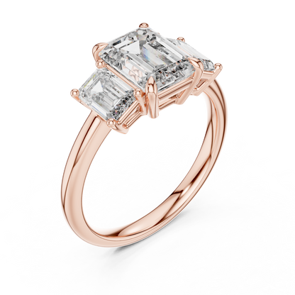 Classic Emerald-Cut Center with Matching Tapered Side Diamonds