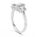 Classic Emerald-Cut Center with Matching Tapered Side Diamonds