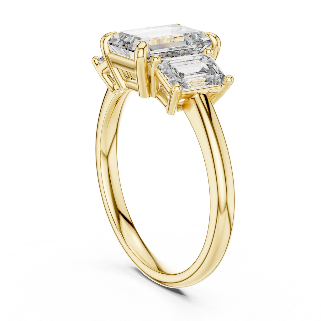 Classic Emerald-Cut Center with Matching Tapered Side Diamonds