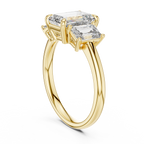 Classic Emerald-Cut Center with Matching Tapered Side Diamonds