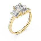 Classic Emerald-Cut Center with Matching Tapered Side Diamonds