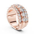 Graduated Triple Row Diamond Band with High-Polish Finish