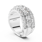 Graduated Triple Row Diamond Band with High-Polish Finish