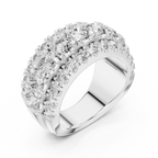 Graduated Triple Row Diamond Band with High-Polish Finish