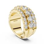 Graduated Triple Row Diamond Band with High-Polish Finish
